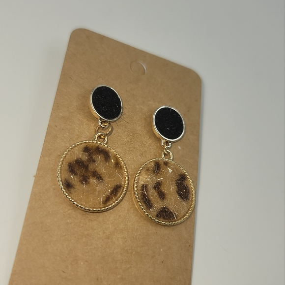 Fashion animal print round dangling earrings - Picture 4 of 5
